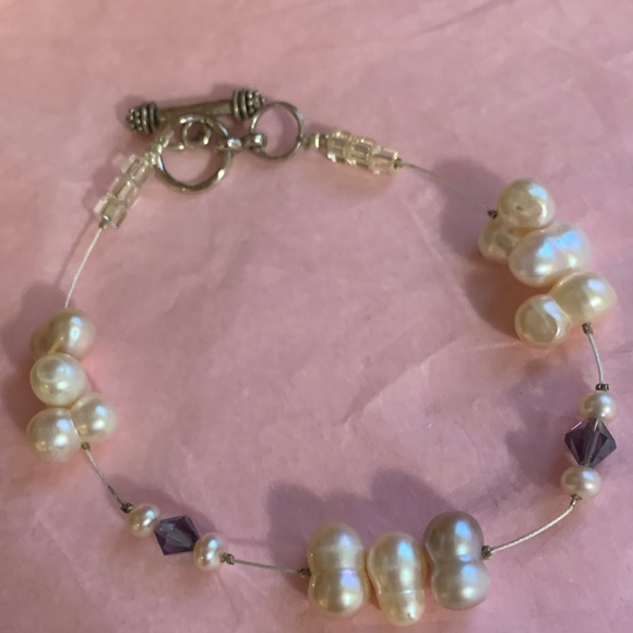 Freshwater Pearl and Amethyst Accent Bracelet - Unbranded - Picture 6 of 7